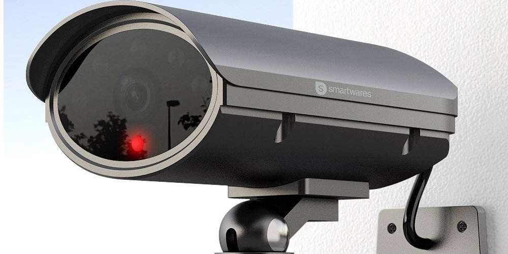 Caméra de surveillance factice sans fil pour intérieur ou extérieur 