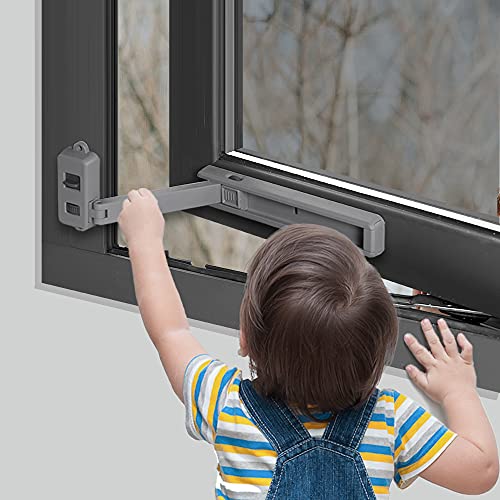 loquet de fenêtre aluminium Entrebâilleur de fenêtre réglable avec verrou de sécurité pour les enfants bois PVC 
