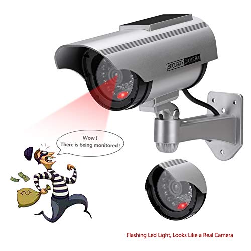 Beauneo R Camera de Surveillance Factice IR 18 LEDs Camera CCTV Faux Simulation Interieur Exterieur 